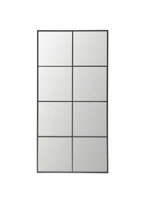 Landscape Wandspiegel , Schwarz , Metall, Glas, Holzwerkstoff , rechteckig , 90x180x2.6 cm , senkrecht und waagrecht montierbar, Ganzkörperspiegel ,
