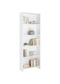 Boxxx Regal , Weiß , Holzwerkstoff , 4 Fächer , 60x175x24 cm , Made in EU , stehend , Wohnzimmer, Regale, Bücherregale