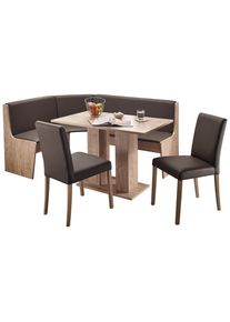 Boxxx Eckbankgruppe , Anthrazit, Eiche San Remo , Textil, Holzwerkstoff , eckig , 169x130 cm , Typenauswahl , Esszimmer, Bänke, Tisch- &