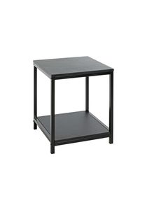 Xxxl Beistelltisch , Schwarz , Metall, Holzwerkstoff , quadratisch , eckig , 40x50x40 cm , offenes Fach , Wohnzimmer, Wohnzimmertische,