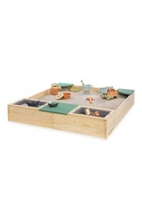 Muddy Buddy Sandkasten , Grün, Naturfarben , Holz , Zypresse , massiv , 125x20x135 cm , EN 71 , Freizeit & Co, Gartenspielzeug, Sandspielzeug
