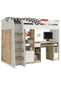 CARRYHOME Hochbett , Holzwerkstoff , seitenverkehrt montierbar , 90x200 cm , Made in EU , Baby & Kindermöbel, Kinder- & Jugendzimmer, Kinderbetten,