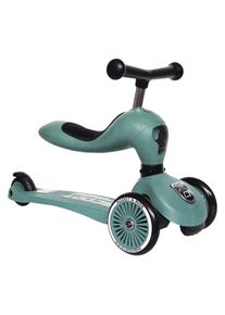 Scoot and Ride Laufrad/Kinderscooter 2in1 , Dunkelgrün , Metall, Kunststoff , 24x37x55 cm , unisex , höhenverstellbarer Lenker, weicher Sitz,