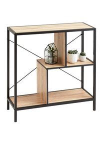 Mid.you Regal , Schwarz, Eichefarben , Holzwerkstoff , 1 Fächer , 80x79.5x30 cm , Wohnzimmer, Regale, Bücherregale