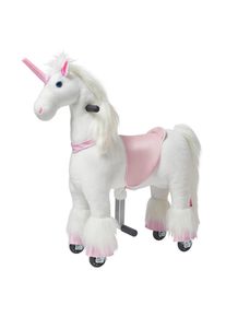 My Baby Lou Reitpferd , Rosa, Weiß , Metall, Kunststoff, Textil , 27x85x76 cm , unisex , EN 71 , Fußstützen, Haltegriffe , Spielzeug, Kinderfahrzeuge,