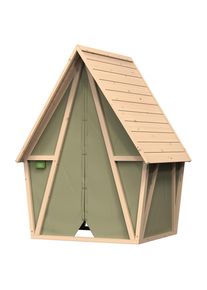EXIT Toys Spielhaus , Grün , Holz, Kunststoff , 124x164x114 cm , FSC 100%, CE, EN 71, SGS-geprüft , Freizeit & Co, Gartenspielzeug, Spielhäuser