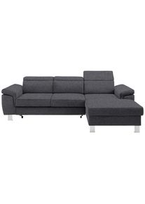 Xora Ecksofa , Grau , Textil , Uni , Ottomane rechts, L-Form , 250x167 cm , seitenverkehrt erhältlich, Hocker erhältlich , Wohnzimmer, Sofas &
