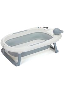 Xxxl Babybadewanne , Weiß, Hellgrau , Kunststoff , 49x20.5x81.5 cm , faltbar , Pflegen, Baden, Babybadewannen