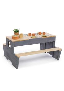 Muddy Buddy Kinder-Gartentisch , Grau, Naturfarben , Holz , Zypresse , massiv , 90x50x100 cm , EN 71 , Freizeit & Co, Gartenspielzeug