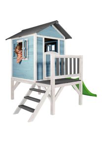 Ambia Garden Spielhaus , Blau, Grau, Weiß , Holz , Hemlocktanne , massiv , 260x190x167 cm , FSC , Freizeit & Co, Gartenspielzeug, Spielhäuser