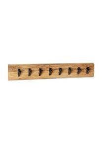 Xxxl Wandgarderobe , Schwarz, Akaziefarben , Holz, Metall , Akazie , massiv , 90x15x9 cm , Garderobe, Garderobenpaneele, Wandgarderobe