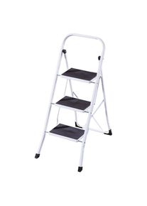 Xxxl Klapptrittleiter , Schwarz, Weiß , Metall , 47x15x116 cm , rutschfeste Stufen , Haushalt & Kleinelektro, Leitern