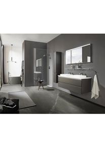 b-collection Hochschrank , Grau , Holzwerkstoff , 3 Fächer , 1 Schubladen , 30x160x32 cm , Goldenes M, Made in Germany , individuell planbar,