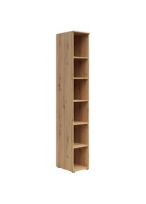 Xxxl Regal , Eiche Artisan , Holzwerkstoff , 5 Fächer , 30x195x40 cm , FSC MIX , Typenauswahl, Beimöbel erhältlich, stehend , Wohnzimmer, Regale,