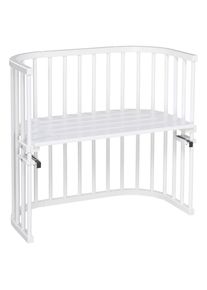 Xxxl Beistellbett , Weiß , Holz , Buche , 46x79x87 cm , EN 71 , Lattenrost stufenlos höhenverstellbar , Babymöbel & Kindermöbel, Babyzimmer,