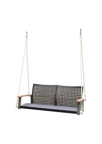 Gardenson Hängebank , Braun, Grau, Akaziefarben , Holz, Metall, Kunststoff , Akazie , Hartholz , 120x79x57 cm , mit Rückenlehne, zum Hängen ,