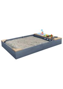 Ambia Garden Sandkasten , Braun, Grau , Holz , Hemlocktanne , 115x21.8x180 cm , unisex , EN 71, CE, FSC 100% , hoher Rand , Freizeit & Co,