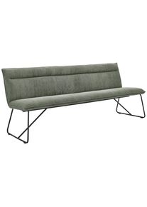 Johann Jakob Sitzbank , Waldgrün , Textil , 180x88x66 cm , erweiterbar, mit Rückenlehne , Esszimmer, Bänke, Sitzbänke, Polsterbänke