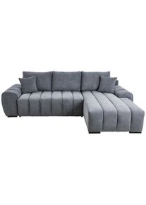 P & B Ecksofa , Dunkelgrau , Textil , Buche , massiv , Füllung: Polyester,Polyester , seitenverkehrt montierbar, L-Form , 275x180 cm , Liegefunktion,