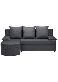 Ti`me Ti'me Ecksofa , Dunkelgrau , Textil , Füllung: Schaumstoff,Schaumstoff , seitenverkehrt montierbar, L-Form , 196x159 cm , Liegefunktion, Schlafen auf