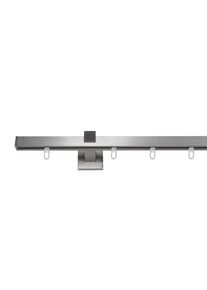 Homeware Vorhangstangenset , Edelstahlfarben , Metall , 120 cm , Heimtextilien, Vorhänge, Vorhangstangen