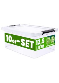 Deuba Aufbewahrungsbox 10er-Set Transparent 39x29x17cm 12,5L stapelbar