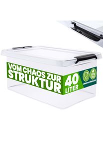 Deuba Aufbewahrungsbox Transparent 58x39x26cm 40L stapelbar