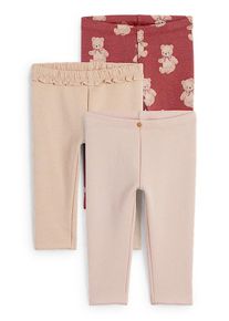 C&Amp;A Confezione da 3-leggings termici-orsetti, Rosa, Taille: 80