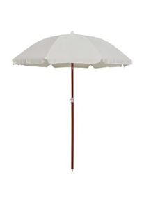 vidaXL Sombrilla con palo de acero blanco arena 180 cm