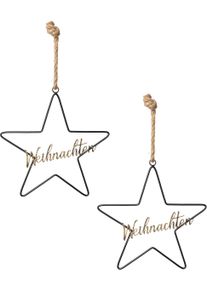 Creativ deco Dekohänger »Weihnachtsdeko«, (2 St.), mit Glitzerschriftzug