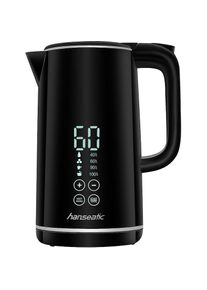 Hanseatic , Wasserkocher »HWK172200DBD, mit Temperaturvorwahl«, 1,7 l, 2200 W, Warmhaltefunktion, extra großes Display , schwarz