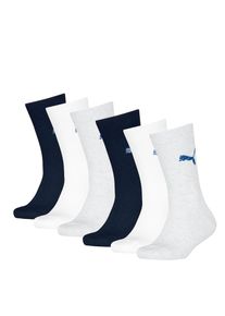 Puma , Socken »KIDS EASY RIDER 6P ECOM«, (6 Paar), Sportsocken, Rippenbündchen, Logo , Grey / White / Navy , 35-38 , 35-38 , Kinder-Sportsocken von...