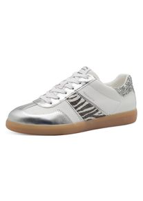 Tamaris , Plateausneaker, Freizeitschuh, Halbschuh, Schnürschuh mit Glitter an der Ferse , weiß-zebrafarben , 39 , 39 , Trendiger Schnürschuh mit...