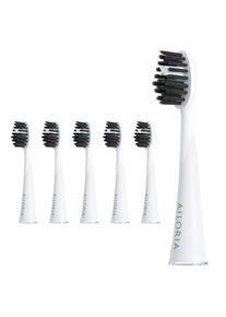 AILORIA - Shine Bright Replacement Náhradné hlavice na drevené uhlie, biela sada 6 ks Elektrické zubné kefky 1 pieces unisex