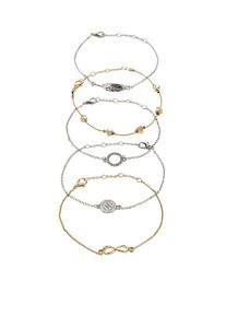 Armbånd 5-pack, sølv, størrelse Onesize, bonprix