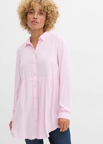Lang bluse av viskose, rosa, st&oslash;rrelse 44, bonprix