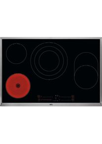 AEG HK857870XB Autarkes Glaskeramikkochfeld, 76,6 cm breit, OptiFit Frame, Öko-Timer, Kindersicherung, Edelstahlrahmen, schwarz