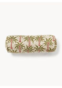 Palais Cojín artesanal exterior Laura Beige, Verde Fibra sintética Ø 15 x L 45 cm