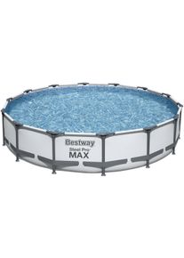 Bestway 56595 Steel Pro Max Frame Pool, 427x84cm, rund, Kartuschenfilter, weiß