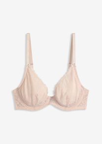 Reggiseno a triangolo con pizzo floreale, rosa, Taglia 75B, bonprix