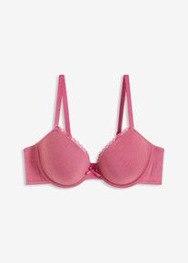 Reggiseno in cotone biologico con ferretto e coppe preformate, Rosso, Taglia 70A, bonprix