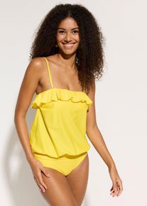Tankini a fascia con spalline multiway (set 2 pezzi), Giallo, Taglia 50, bonprix