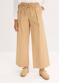 Pantaloni con pinces e cintura da annodare, Marrone, Taglia 42, bonprix