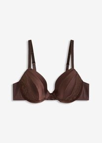 Reggiseno con coppe preformate ed effetto lucido, Marrone, Taglia 90B, bonprix