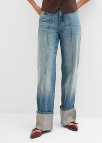Jeans straight vita alta, Blu, Taglia 44, bonprix