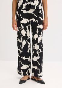 Pantaloni a palazzo in satin fluente, Nero, Taglia 42, bonprix
