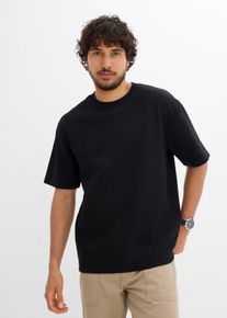 T-shirt in jersey operato pesante loose fit, Nero, Taglia 64/66 (3XL), bonprix