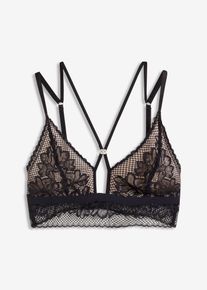 Bralette con pizzo raffinato, Nero, Taglia 95A, bonprix