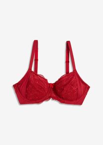 Reggiseno minimizer con ferretto e materiale lucido, Rosso, Taglia 100C, bonprix