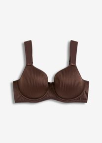 Reggiseno con coppe preformate spalline imbottite ed effetto lucido, Marrone, Taglia 95C, bonprix